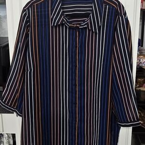 Lowest Price! Attention Multicolor Striped Blouse. Size 3X